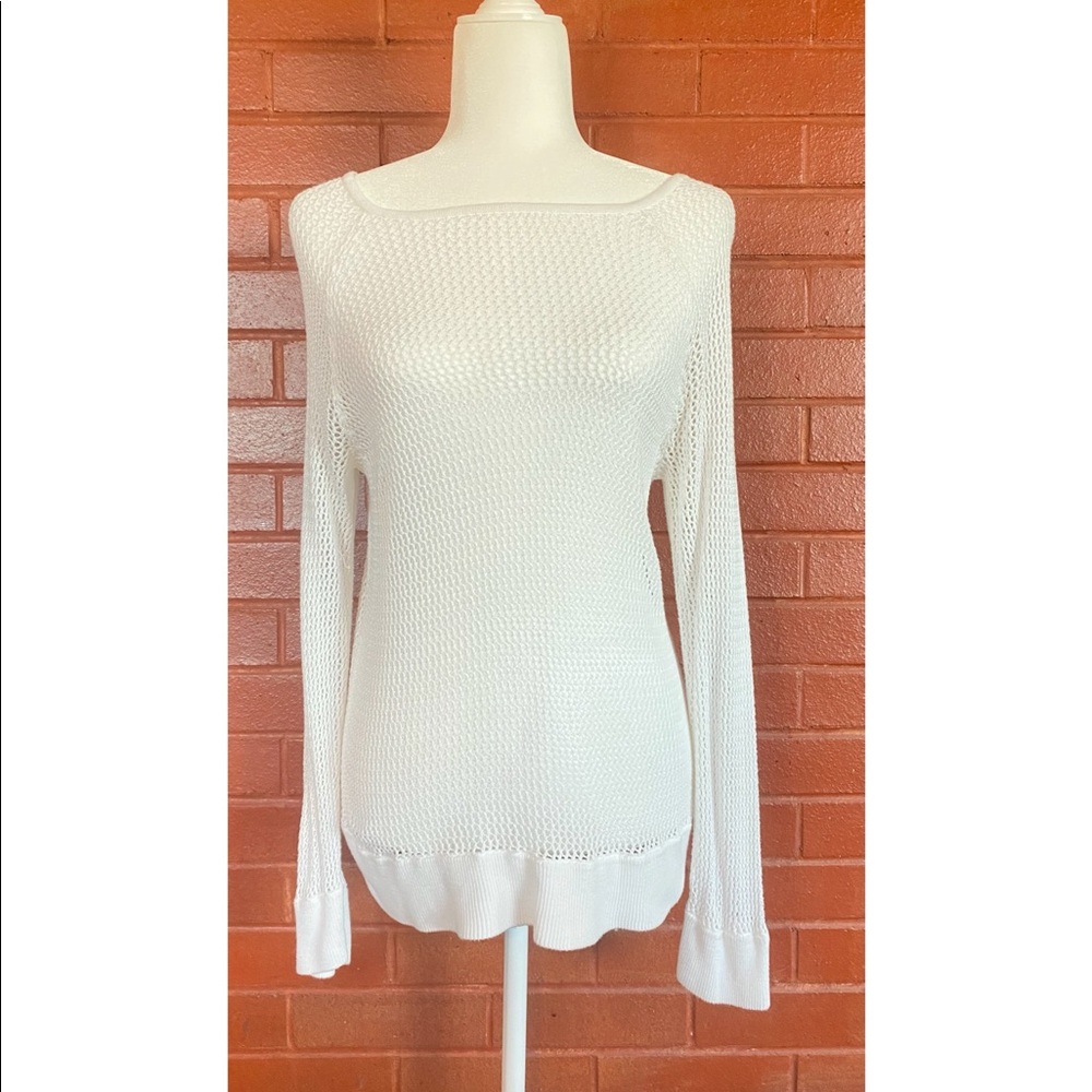 White Crochet Beach Long-Sleeve Shirt